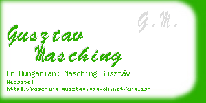 gusztav masching business card